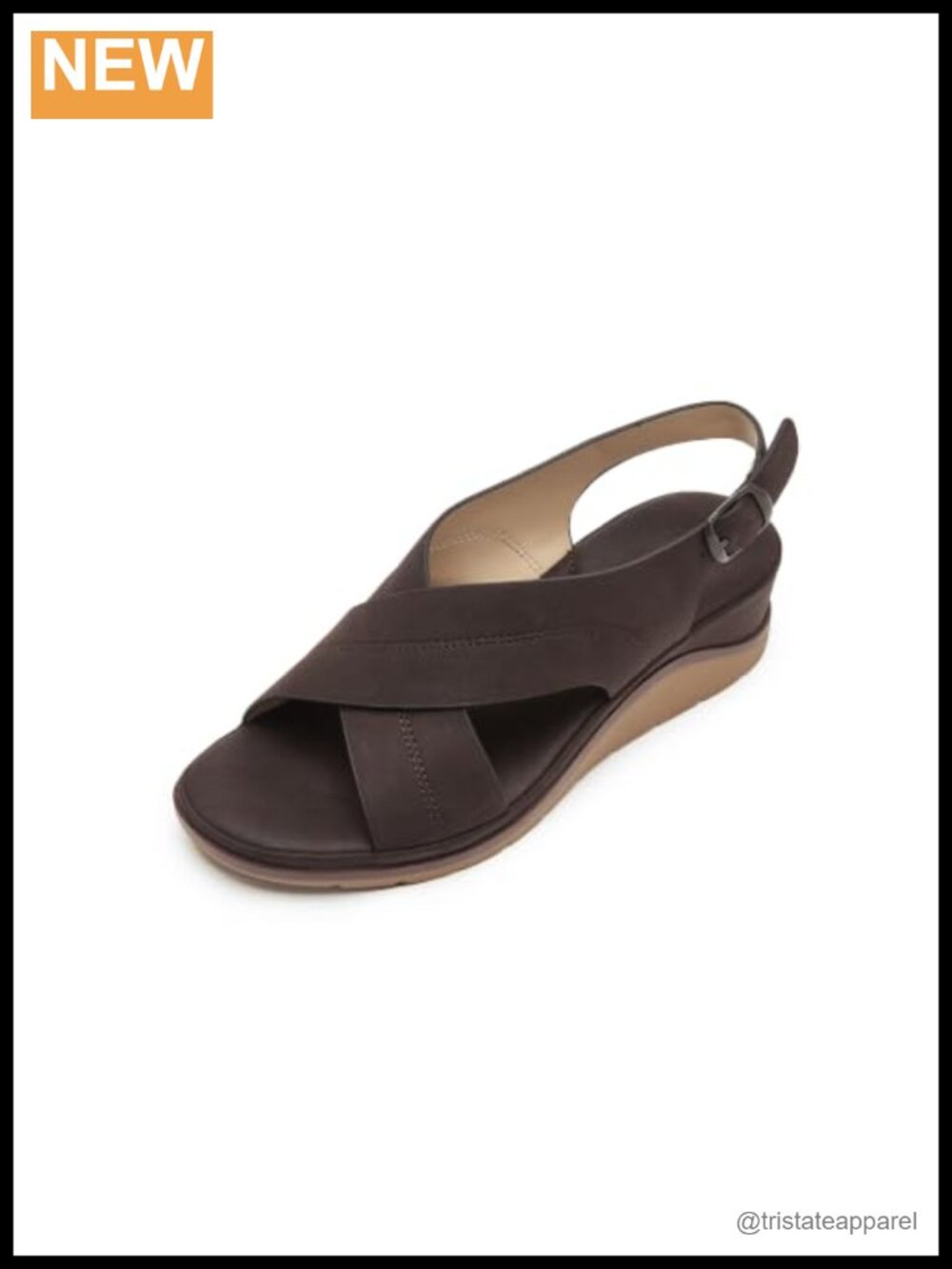 Faux Leather Wedge Slingback Sandals Adjustable Buckle Women's